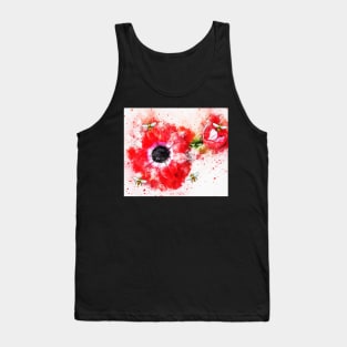 Red Poppy and Honeybees Tank Top